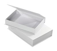 Folia 3313 - Cajas de cartón con Tapa abatible, 2 Unidades en 2 tamaños Blanco, Ideal para Pegar, Pintar y Decorar