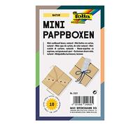 folia 3321 - Mini Cajas de Regalo, Cajas de cartón rectangulares, Natural, 10 Unidades, 7,5 x 7,5 x 4,5 cm, Ideal para Decorar y Regalar
