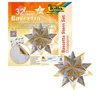 Folia 366/2020 Bascetta Duo - Set de papeles transparentes de 20 x 20 cm para construcción de estrellas (32 hojas) color plateado /dorado [Importado de Alemania]