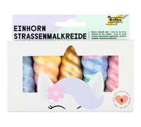folia 380509 Unicorn Street Painting Chalk for Children, Pack of 5 in Rainbow Co