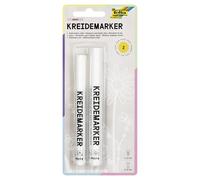 folia 390200 - Juego de 2 rotuladores de tiza, color blanco, punta 1 - 2 mm y 2 - 5 mm