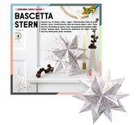 folia 406/2020 - Juego de manualidades Bascetta estrella adorno de invierno blanco/cobre, 32 hojas, 20 x 20 cm, tamaño terminado de la estrella de papel aprox. 30 cm, con instrucciones detalladas -