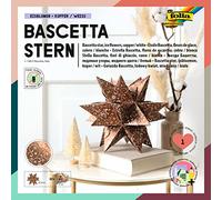 Folia 410/1515 Bascetta - Juego de manualidades con estrellas y adornos navideños, Cobre y blanco., 20 cm