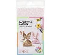 folia 41292 - Bolsas de papel conejitos, kit de manualidades para 3 conejitos de papel únicos, 9 bolsas cada uno en blanco, marrón y rosa, in ordón