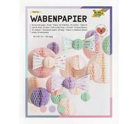 folia 460-19-Papel, 33 x 42 cm, Papel de Manualidades con Estructura 4 Colores, 30 Capas, para Crear Coloridas Decoraciones de Nido de Abeja, Pastel Colors