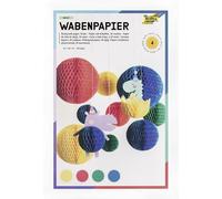 folia 461-09 - Papel de nido de abeja BASIC, 21 x 33 cm, papel para manualidades con estructura de nido de abeja en 4 colores, 30 capas, para crear vistosas decoraciones de nido de abeja