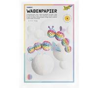 folia 461-77 - RAINBOW papel de nido de abeja, 21 x 33 cm, papel craft con estructura de nido de abeja en 4 colores, 30 capas, para crear coloridas decoraciones de nido de abeja