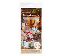folia 48202 - Set de envasado para galletas, bombones y otros aperitivos, con bolsas de cristal, base de cajas, colgantes y cintas de raso