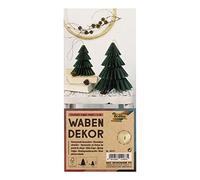 folia 49211 - decoración de Nido de Abeja Classic Xmas Trees, Juego de 2 Decoraciones Navideñas, Altura Aprox. 20 y 13 Cm, decoración Navideña Plegable para El Interior