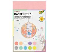 folia-Pintar Fieltro, Calidad de Lana Fina, Hojas, 150 g/m², 20 x 30 cm, Surtido en 10 Colores Pastel, procesamiento sin Manchas, Ideal para diversas Manualidades, (520495)