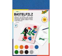Folia 520499 Craft Felt Self-Adhesive 10 Sheets Assorted Colours Approx. 20 cm x