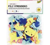 folia 5255 - Fieltro Decorativo Happy Shapes, 170 Motivos de Animales y Naturaleza en 5 Colores, para embellecer y Decorar