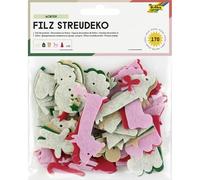 folia 5256 - Fieltro decoración Esparto Invierno, 170 Motivos navideños en 5 Colores, decoración navideña
