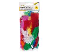 folia 53019, plumas artificiales, 10 g, surtidos, ideal para manualidades, máscaras y disfraces, Varios colores intensos