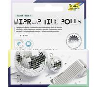 folia 540560 - Rollos de Azulejos Espejo PLATA TAMAÑO S, 2 rollos con 4 cm x 1 m, mosaico espejo en plata, 3200 azulejos espejo de vidrio cada uno de 5 x 5 mm, autoadhesivo, para decorar y embellecer
