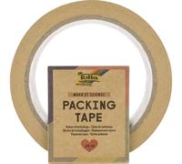 folia 55024 - RAINBOW cinta de paquetería, 4,8 cm x 25 m, cinta adhesiva marrón con motivos icónicos en azul, para embellecer y decorar