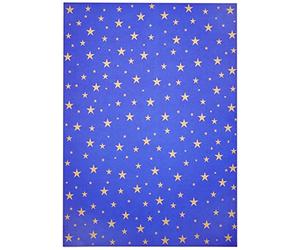 folia 5834 - Cartón fotográfico Azul con Estrellas Doradas, 50 x 70 cm, 10 Hojas, Impreso por Ambos Lados, para Manualidades y diseños creativos de Tarjetas, Ventanas y para Scrapbooking