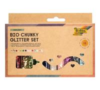 folia 5891 - Juego de purpurina orgánica en trozos STARLIGHT, 10 latas incl. 90 g de pegamento decorativo, purpurina orgánica en trozos en 10 colores diferentes, para embellecer y decorar