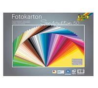 folia 61/50 99 - Cartón fotográfico Variado, 50 x 70 cm, 300 g/m², 50 Hojas en 50 Colores, Base Ideal para numerosas Ideas de Manualidades