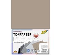 folia 6498-Papel de sombreado SHADES OF GREY, DIN A4, bloc de papel de dibujo de 130 g/m hojas en 6 colores, para manualidades, decoración y embellecimiento, 100 Sheets