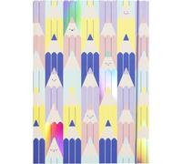 folia 69021 - Carpeta A3 HOTFOIL COLOURFUL PENCILS, carpeta de dibujo de papel FSC-mix con acabado de lámina, carpeta de cartón resistente con banda elástica