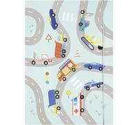 folia 69023 - Carpeta A3 HOTFOIL VEHICLES, carpeta de dibujo de papel FSC-mix con acabado de lámina, carpeta de cartón resistente con banda elástica