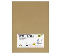 folia 691/4/98 - Papel kraft natural, 120 g/m², DIN A4, 100 hojas, para elaboración individual y diseño de tarjetas de felicitación, invitaciones, tarjetas de lugar, etc.