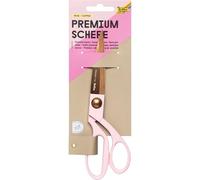 folia 7742 - Tijeras premium, tijeras de uso doméstico en oro rosa con mango rosa, aprox. 20,1 cm de largo, tijeras de cocina para papel, cartón, tela, plantas, lana, hilo, etc.
