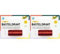 Folia 79220 - Hilo de Cobre 0,3 mm x 80 M para Manualidades, Rojo (Paquete de 2)