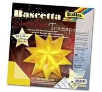 Folia 814/2020 DIY kit Bascetta- Set creativo de estrellas (20 x 20 cm) (32 hojas de papel transparente color amarillo) [Importado de Alemania]