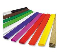 folia 82009 - Papel crepé, 10 rollos de diferentes colores, cada rollo aprox. 50 x 250 cm, 32 g/m², papel muy elástico y fino, con una superficie irregular y rugosa