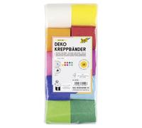 folia 82109 - Crepe Tapes, Crepe Paper Tape, 10 Rolls in Different Colours, Each