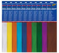 folia 82209 - Papel crepé, 10 capas de diferentes colores, cada capa aprox. 50 x 250 cm, 32 g/m², papel muy elástico y fino, con una superficie irregular y rugosa