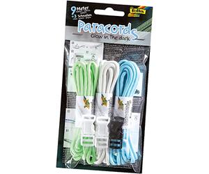 Folia 83399 - Paracord Set Resplandor en la Oscuridad, 3 líneas de 3 my 3 Cierres