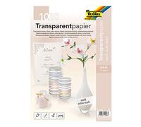 folia 87400 Transparent Paper DIN A4, 10 Sheets, White