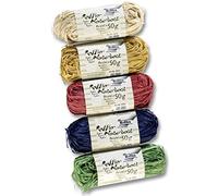 folia 901009 - Rafia rafia natural, 5 manojos de 50 g cada uno, colores surtidos - ideal para manualidades o para arreglos, ramos y otros trabajos florísticos