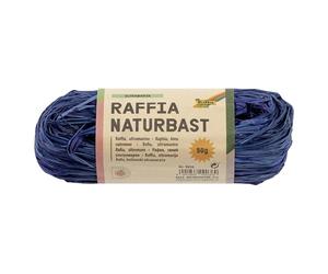 Folia 9036 - Rafia Natural Rafia Ultra Marine 1 Manojo de 50 g de Cuerda de Mezcla de Paja Natural Ideal para Manualidades, decoración o floristería