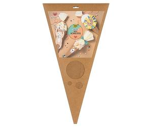 folia 92703 - Kit de manualidades para cucurucho escolar SAFARI SCHOOL, material para cucurucho escolar, puede ser diseñado como una llama, un león o un perezoso, aprox. 68 cm