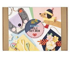 folia 9310 - Caja bricolaje fieltro Rainbow Edition, kit de manualidades para fieltrar y coser, 36 piezas con lana para fieltrar, hojas de fieltro, hilo, accesorios e instrucciones