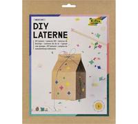 folia 95301 - DIY linterna MILKY WAY, aprox. 11 x 19,5 x 11 cm - Juego de manualidades para linterna que puede diseñarse como un cartón de leche con estrellas, incl. luz LED y 2 pilas