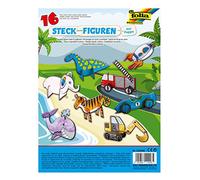 folia- Animals,Dinosaur Figuras de cartón, 16 Surtidos, vehículos y Animales, Ideal para Manualidades y diseño con niños, Mittel (MAX Bringmann KG 233499)