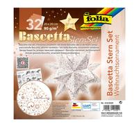 folia Bascetta Christmas Craft Set, White/Copper, 32 Sheets, 20 x 20 cm, Finishe