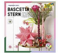 folia Bascetta - Juego de papel de calco, 15 x 15 cm, 115 g/m², 32 hojas, estrella de aprox. 20 cm, incluye instrucciones para manualidades (idioma español no garantizado), color rosa