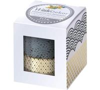 Folia - Borde decorativo para decoración washi, juego de 2, color gris y dorado negro