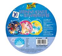 folia Cortados con Nieve, de Papel Transparente de 115 g/m Redondos, diámetro de 16,8 cm, 20 Unidades, para Manualidades de farolillos Individuales, Color, Schnee (MAX Bringmann 682008)