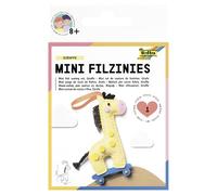 Folia 52904 - Juego de Costura de Fieltro para niños Mini Feltinie, Colgante de Jirafa, 13 Piezas, Multicolor