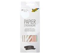 Folia - Pajita de papel Sweet Blossom, longitud: 200 mm, color negro