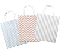 Folia Papel Kraft, Bolsas, Paquete de 12, Aprox. 18 x 8 x 21 cm, Colores Surtidos en 3 Patrones de Moda, para Manualidades, decoración y Regalo, Colorido