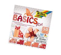 Folia papiroflexia/Origami Papel de 80 G/m², 50 Unidades, Varios diseños, Color Basics 15x15cm Rot