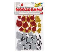 folia- Pegatinas de gomaespuma con Purpurina, diseño de Navidad II, Varios tamaños, 46 Unidades, Ideales Decorar Tarjetas de felicitación, etc. (MAX Bringmann KG 23785)